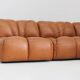 Vintage modular sofa in cognac leather, Italy 1970s