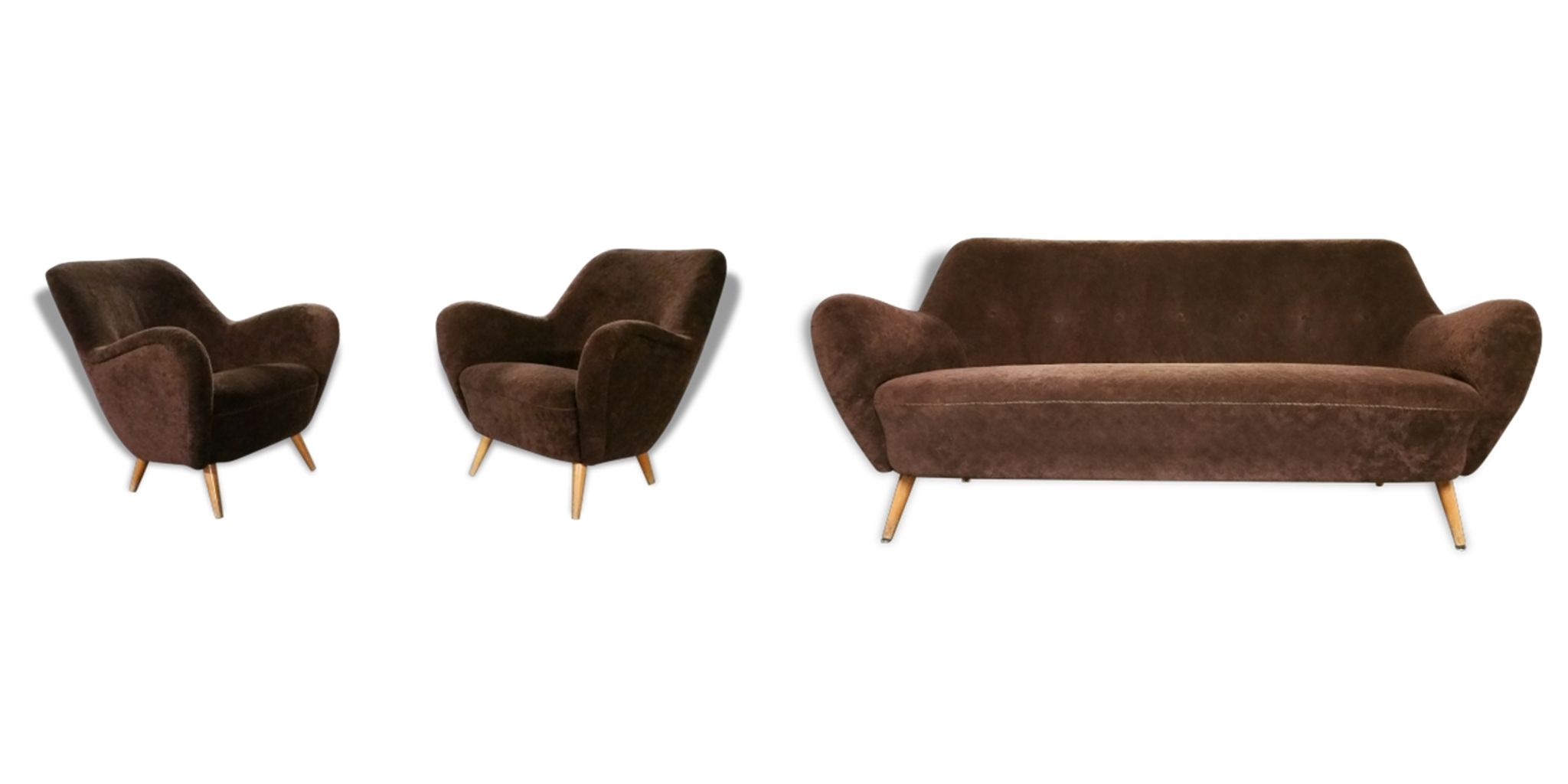 Lounge sofa 2 armchairs organic year 50