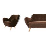 Lounge sofa 2 armchairs organic year 50
