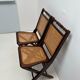 2 vintage folding chairs in wood and canning, 60s