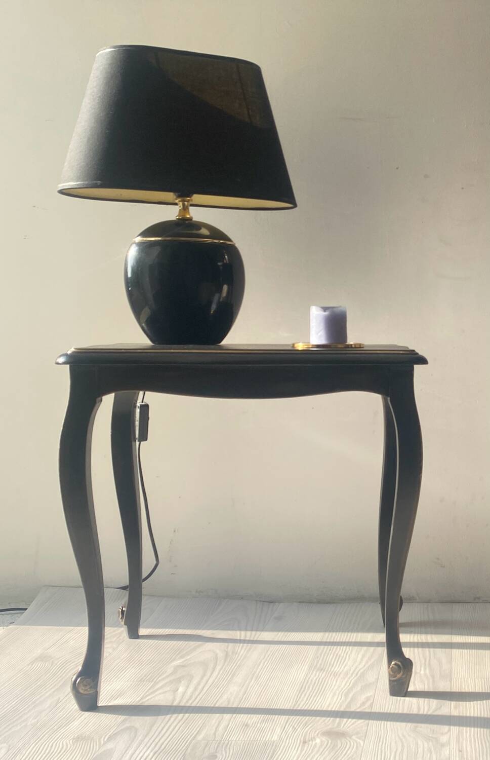 Black and gold bedside table