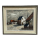 Original Swedish Oil on Canvas – "Houses", Unknown Author – Signed, Vintage and Framed – 61 x 51 cm (24 x 20 inches)