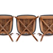 3 vintage chairs 1960 Monobloc compass feet and duck blue ska