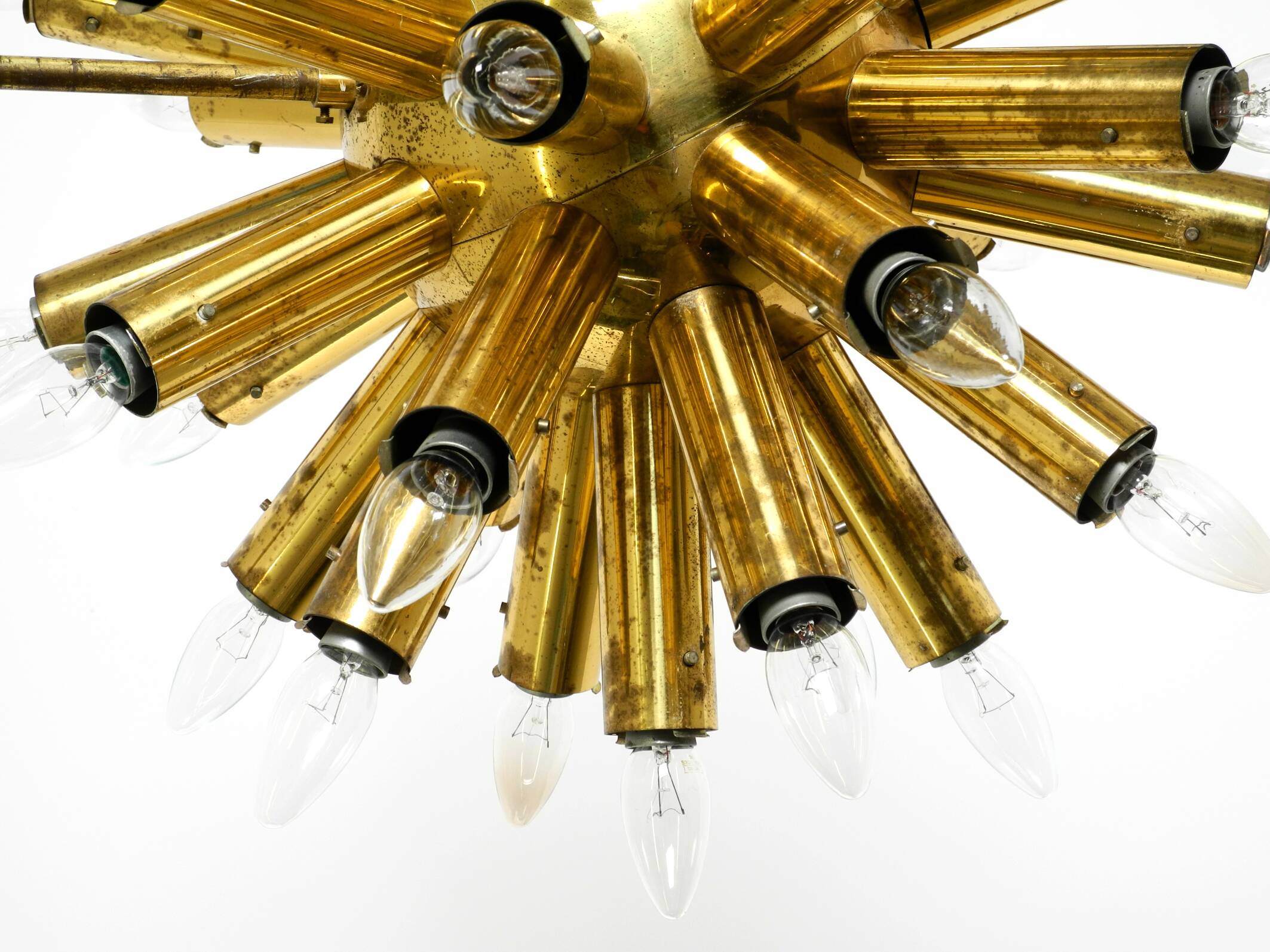 XXL 1960s Space Age brass ceiling lamp by J.T. Kalmar with 43 arms | 66 cm