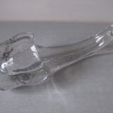 Old solid curved glass lamp foot 34 cm for 3.4 kilos bedside