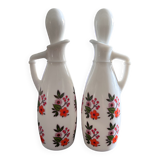 Pair of floral-decorated bottles