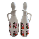 Paire de flacons décor floral