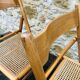 Set of 2 vintage folding chairs, rattan cane for Habitat, circa 70/80
