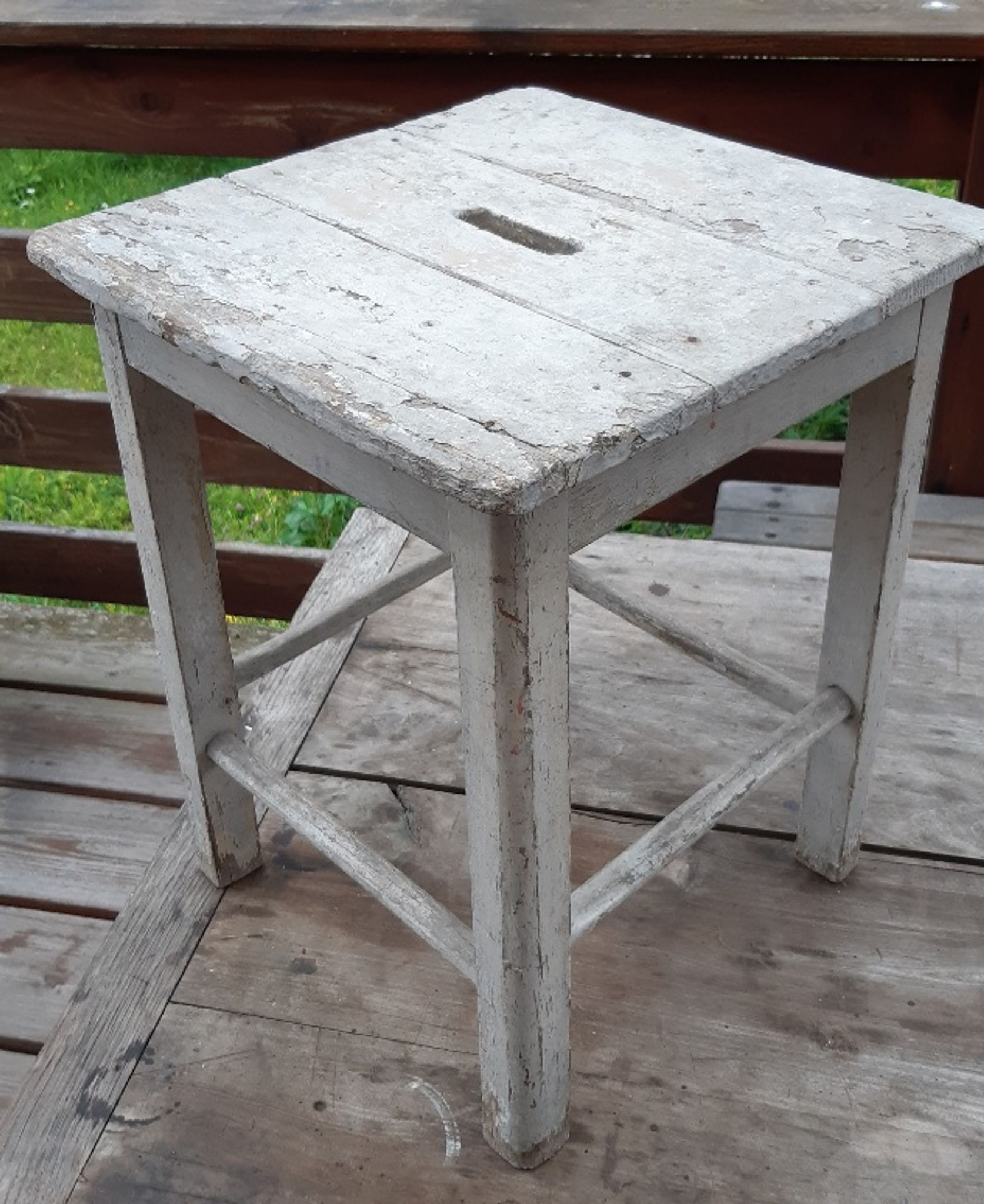 Patinated workshop stool 1930