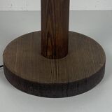 Midcentury brutalist oak floor lamp with 4 spheres, 1970s  by Temde Leuchten