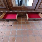 Antique wardrobe in Henri II style – carved oak – 4 doors with mirror