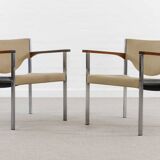 Pair club chairs, model 206 by lübke, 60s