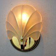 Shell wall lamp, opaque glass, italy, 1980