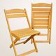 Paire de chaises pliantes en bois blond