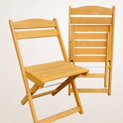 Paire de chaises pliantes en bois blond