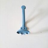 Vintage wall hook - blue lacquered metal - 1960-70