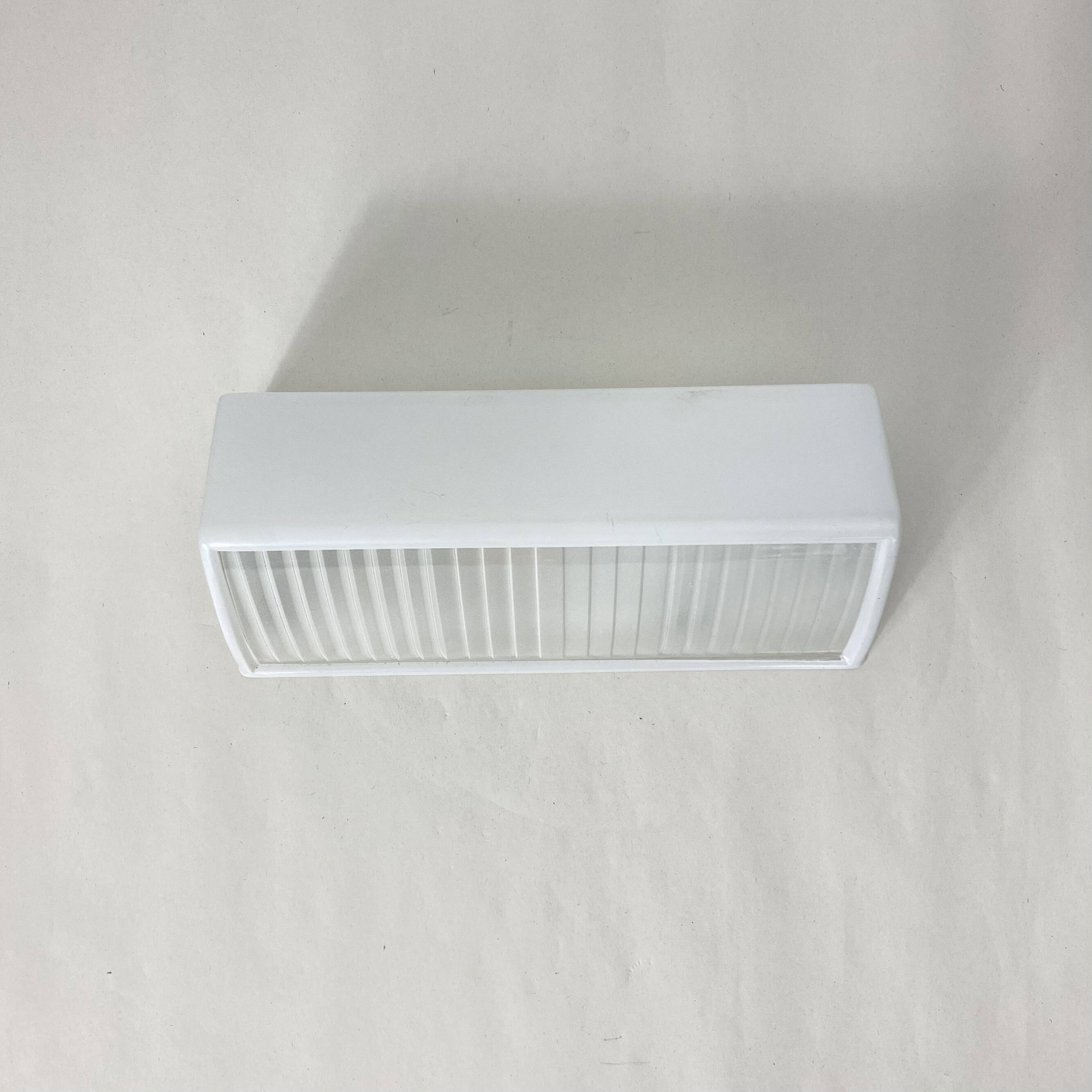 Holophane prismatic white enameled glass wall light LAMP-7317