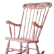 Rocking-chair vintage 50 in pink patina wood