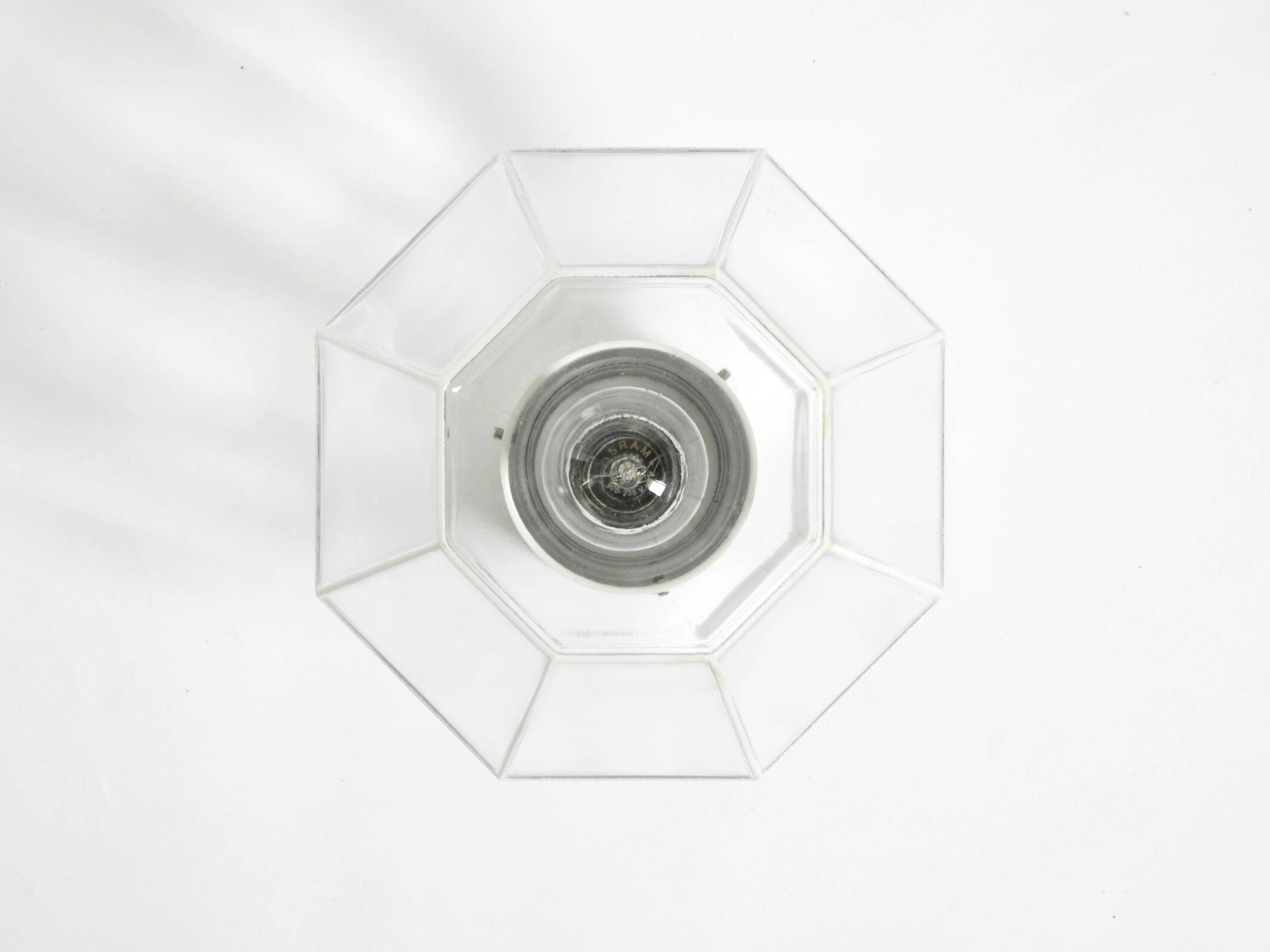 1970s Limburg glass ceiling lamp in octagon shape with its original box