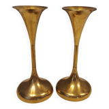 Danish designed candle holders in solid brass.