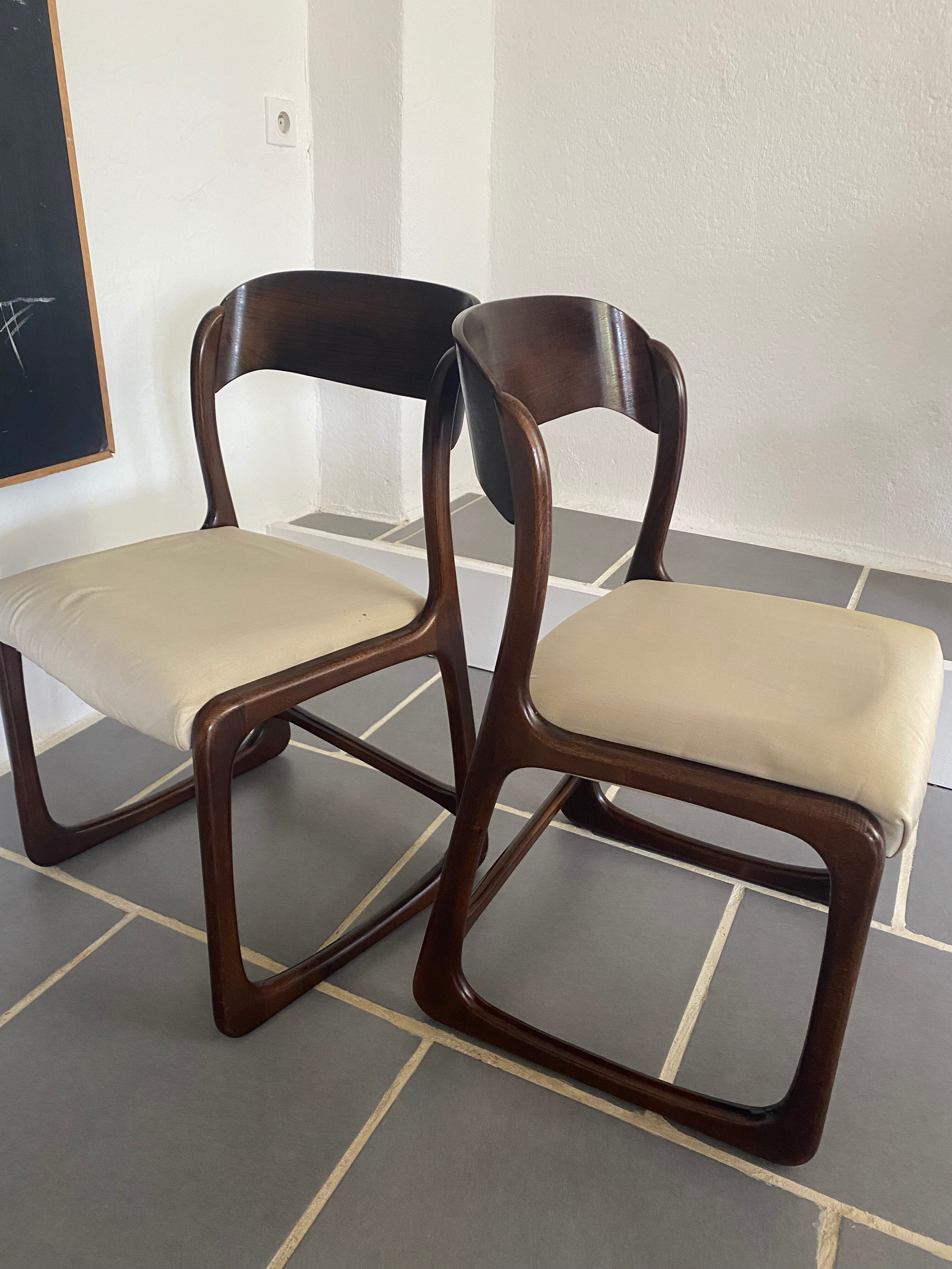 Pair of Baumann chairs model sled