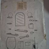 paire d'applique vintage en verre opaline support bleu neuve
