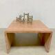Vintage Italian travertine marble coffee table 'pink chique'