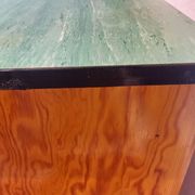 Mado wooden buffet, green and black tray, vintage