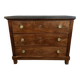 Empire style chest of drawers with 3 drawers and marble top - solid mahogany