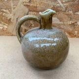 Antique glazed ceramic ball pitcher vintage drippings