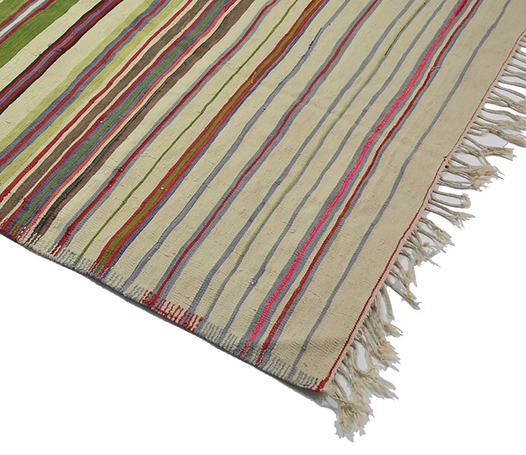 Vintage Striped Turkish Kilim Rug 170x345 cm Handmade Wool