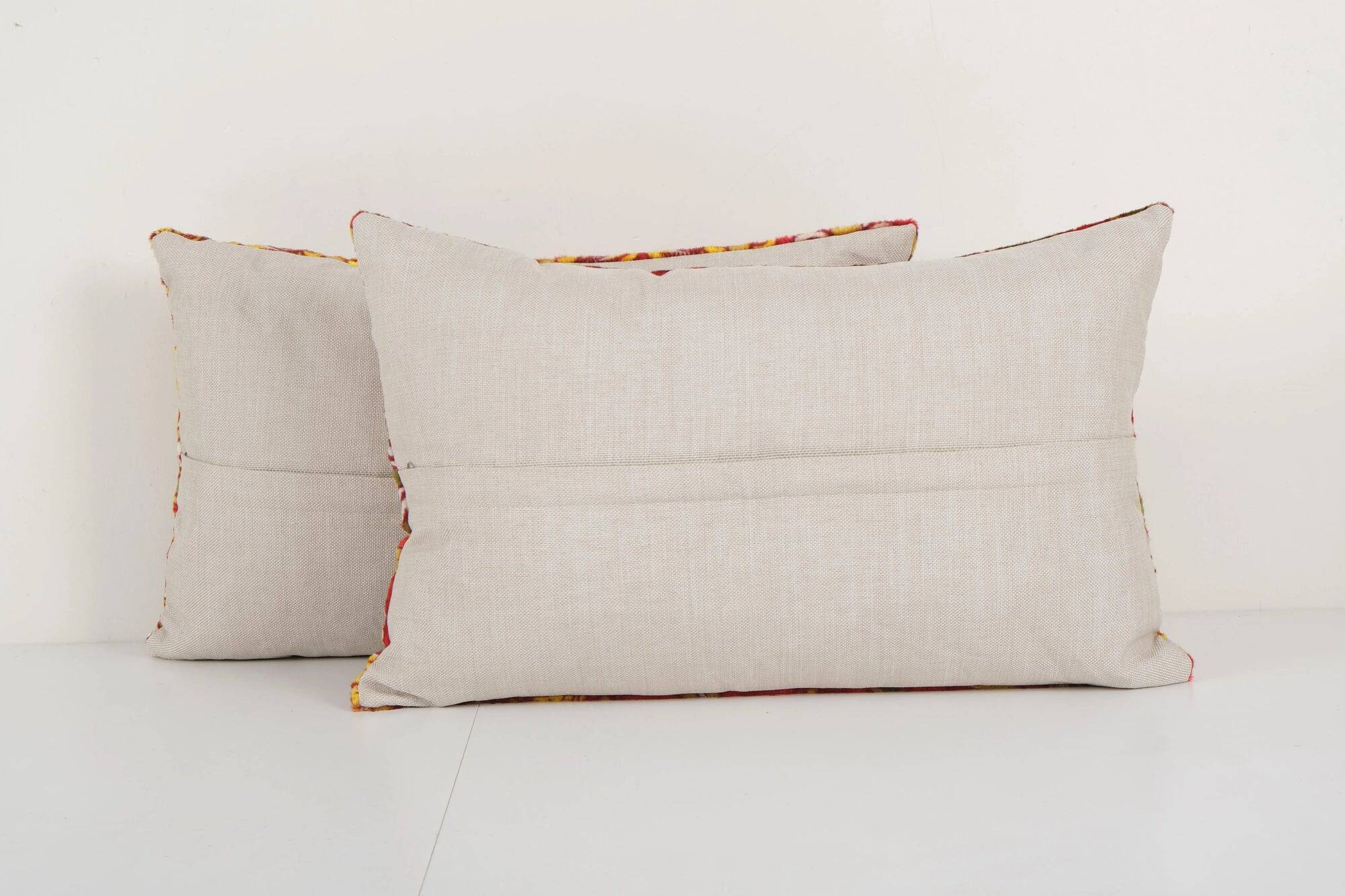 Set of 2 vintage velvet cushion covers 36x56 cm