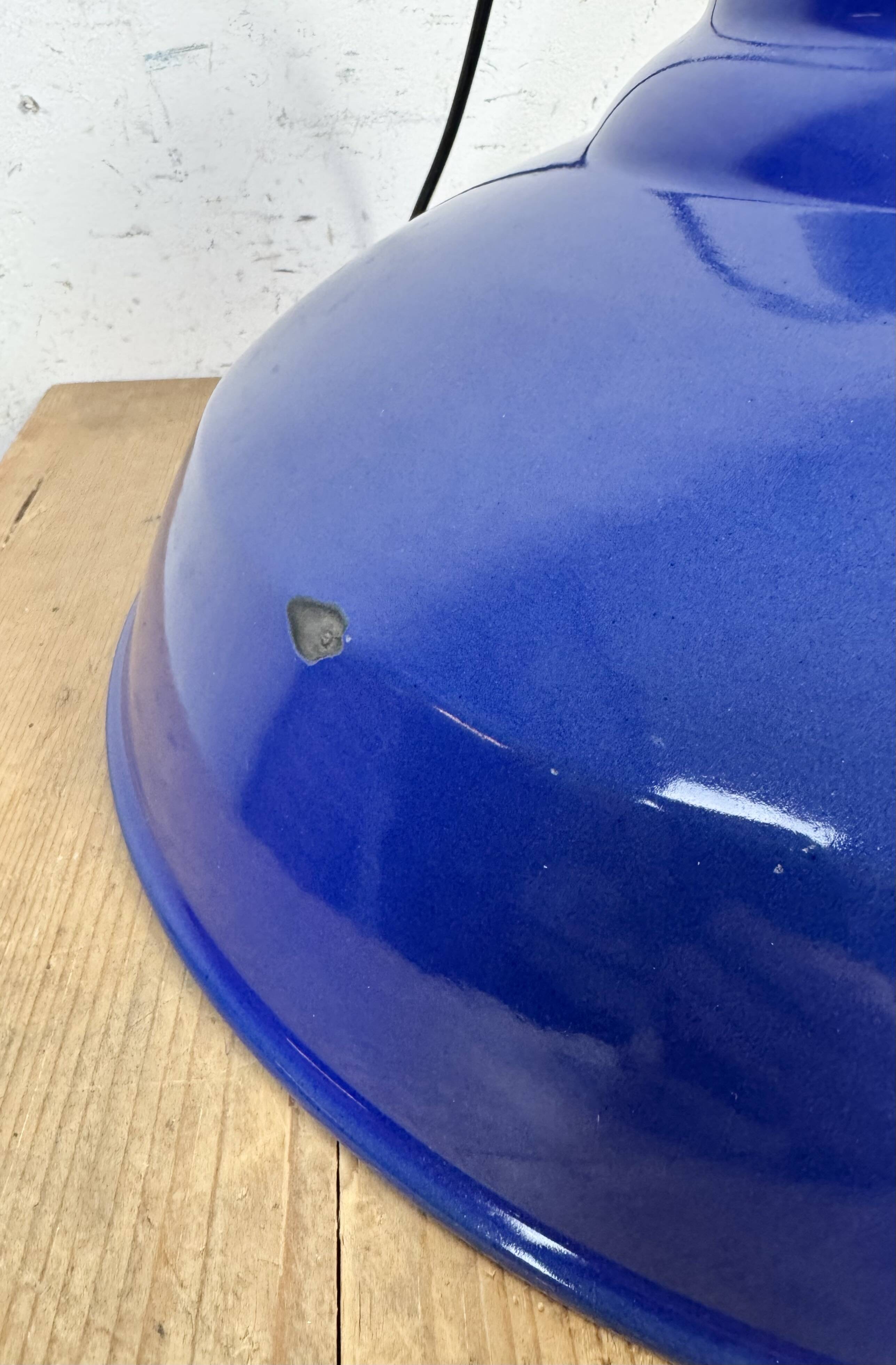 Industrial Blue Enamel Factory Pendant Lamp, 1960s