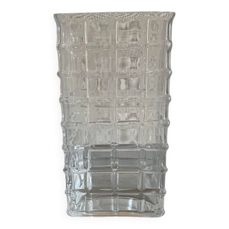 Vase verre carrés relief design