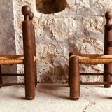 Pair of low-mulched chairs country spirit 1960