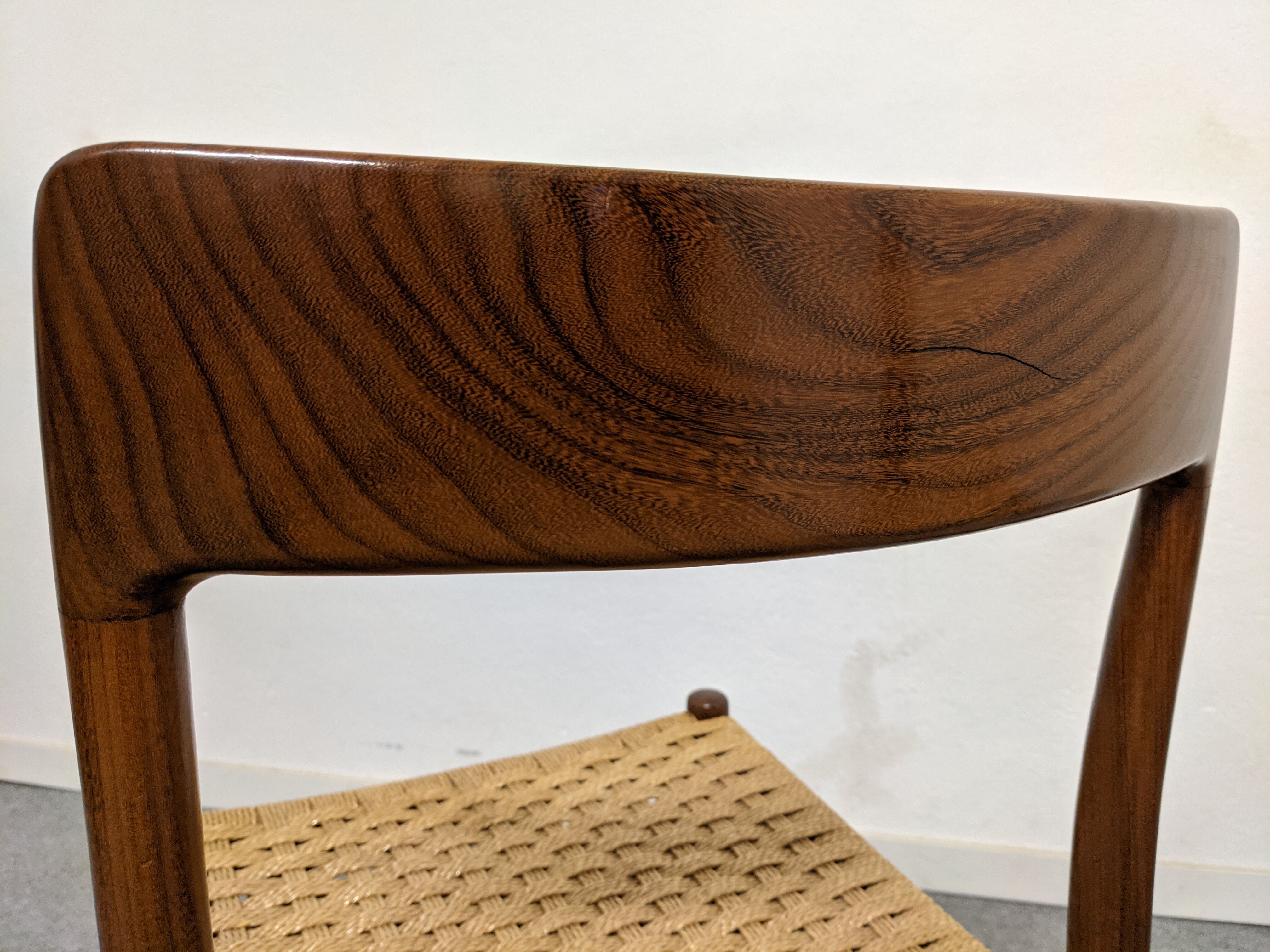 Pair of Danish chairs in teak and rope from the 60s/70s