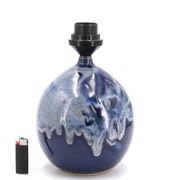 Lampe de potier en céramique fat lava bleu, années 70