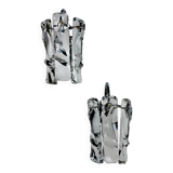 Pair of JT Kalmar frozen wall sconces, Murano glass, Austria, 1970s