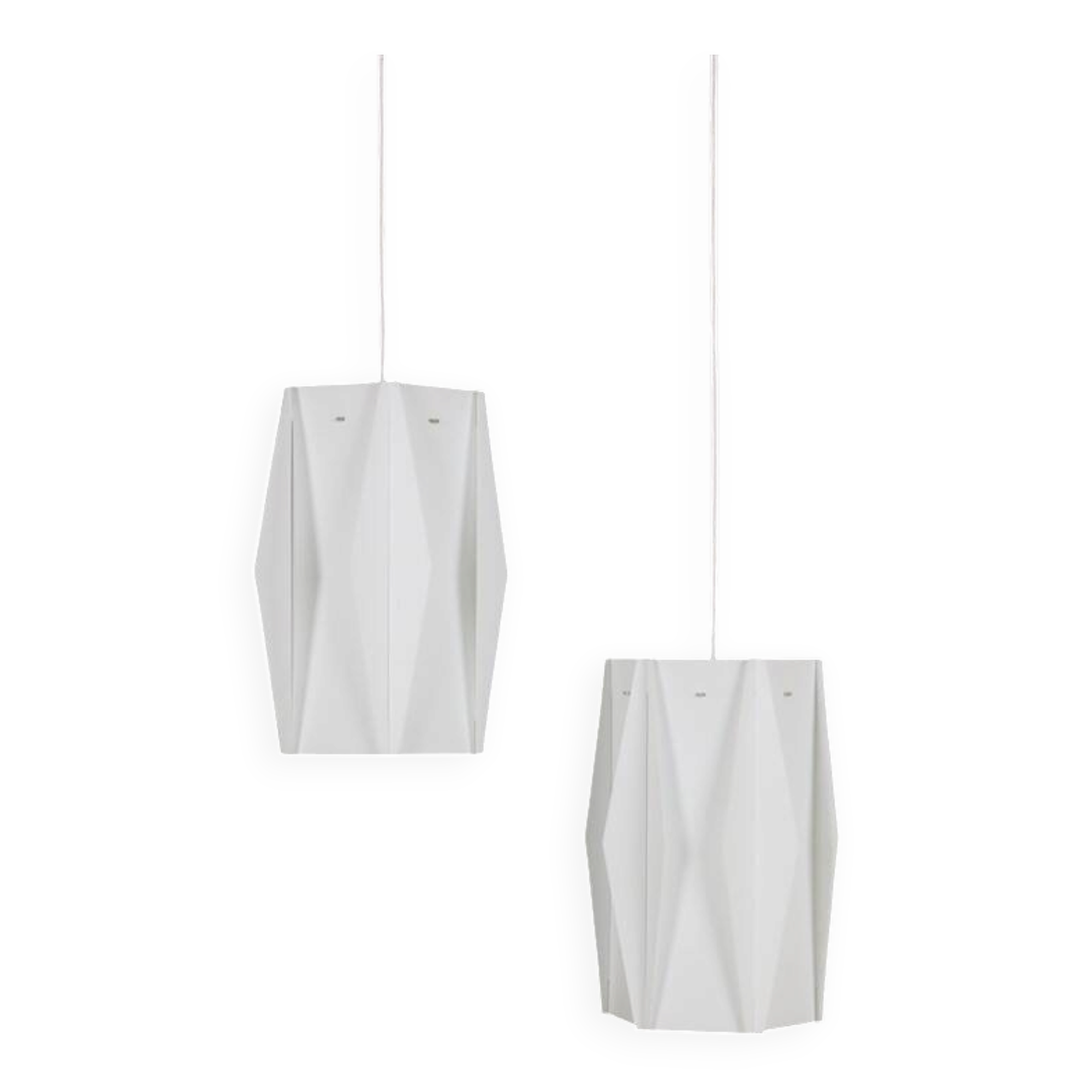 Rare set of 2 pendant lamps by Lars Schiøler for Hoyrup / Hoyruplight / 1960s-1970s