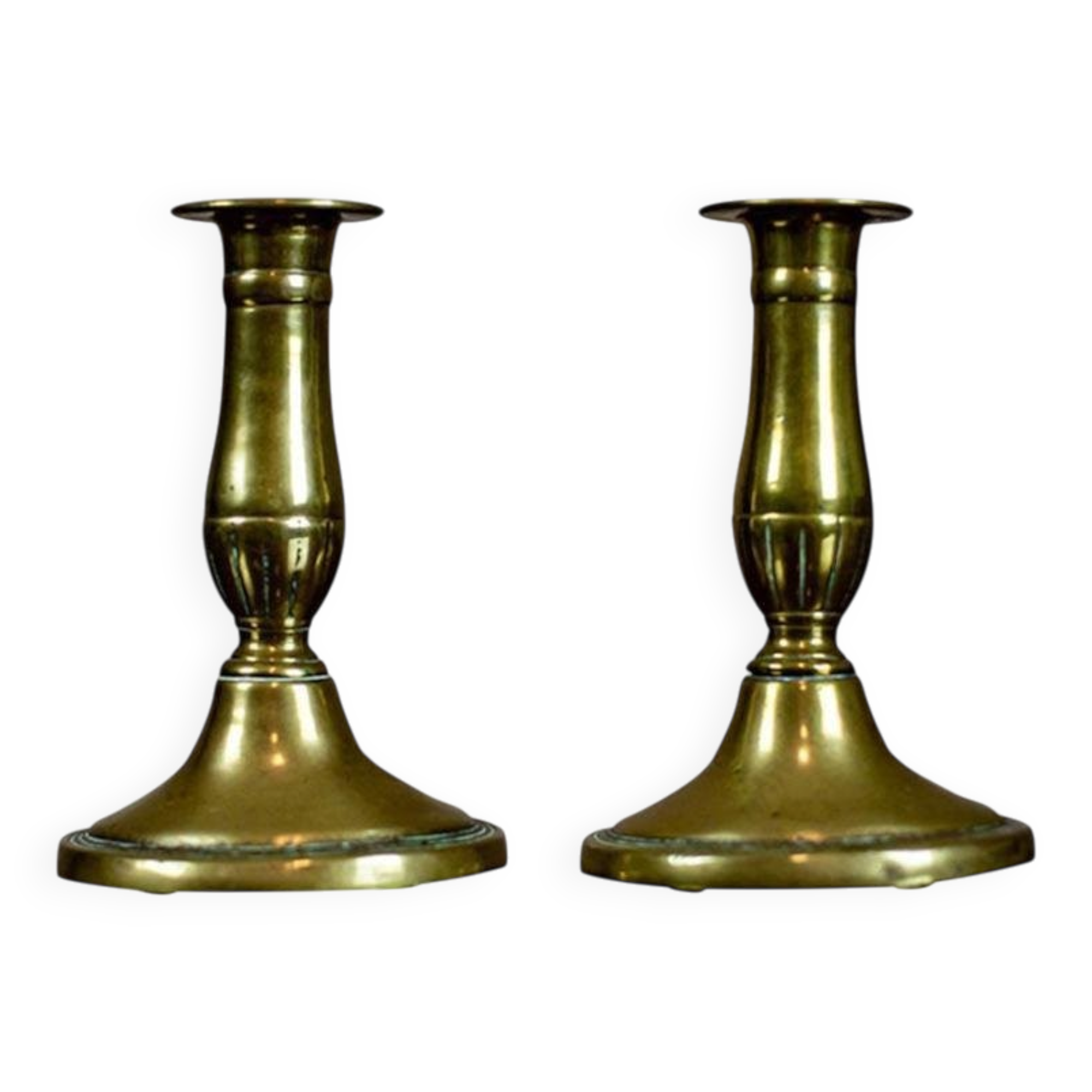 Brass Candleholders, 1939, Set of 2