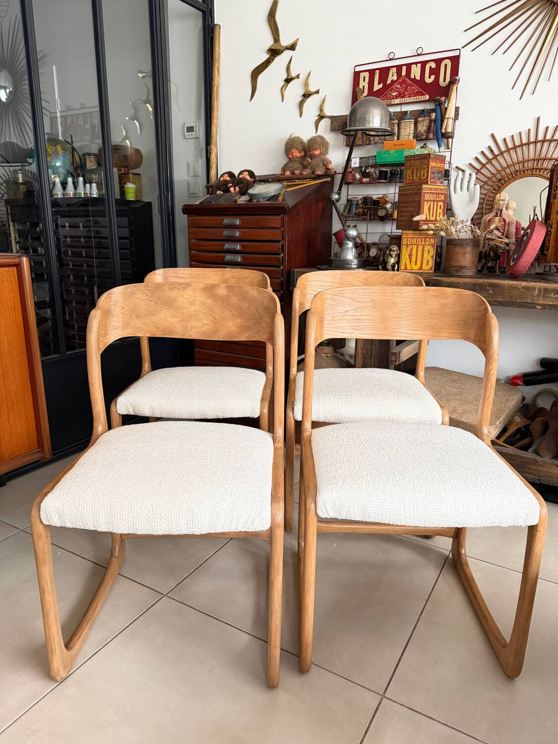 Ensemble de 4 chaises Baumann traîneau