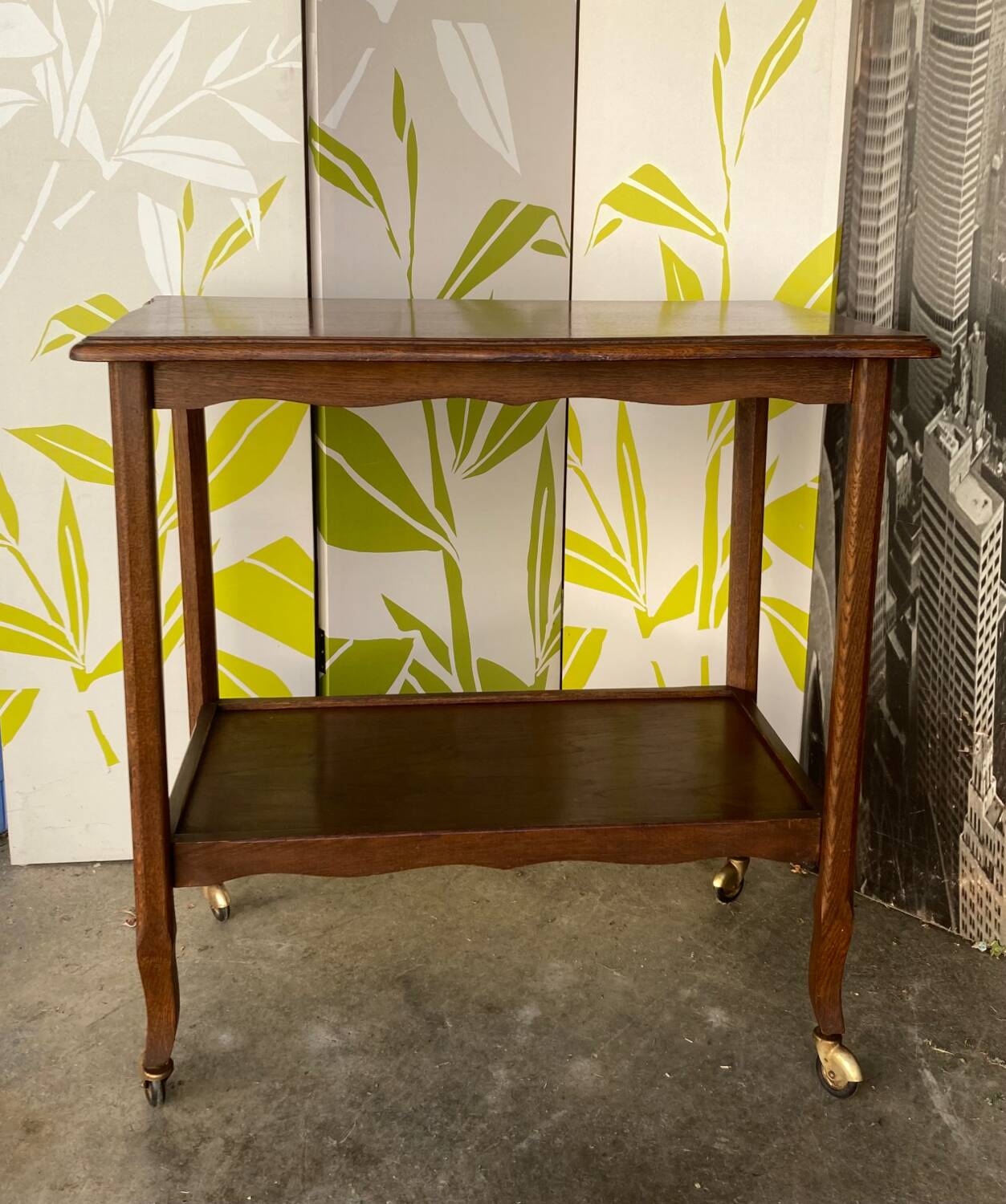 Serving trolley or mobile oak maid, mid-20th century