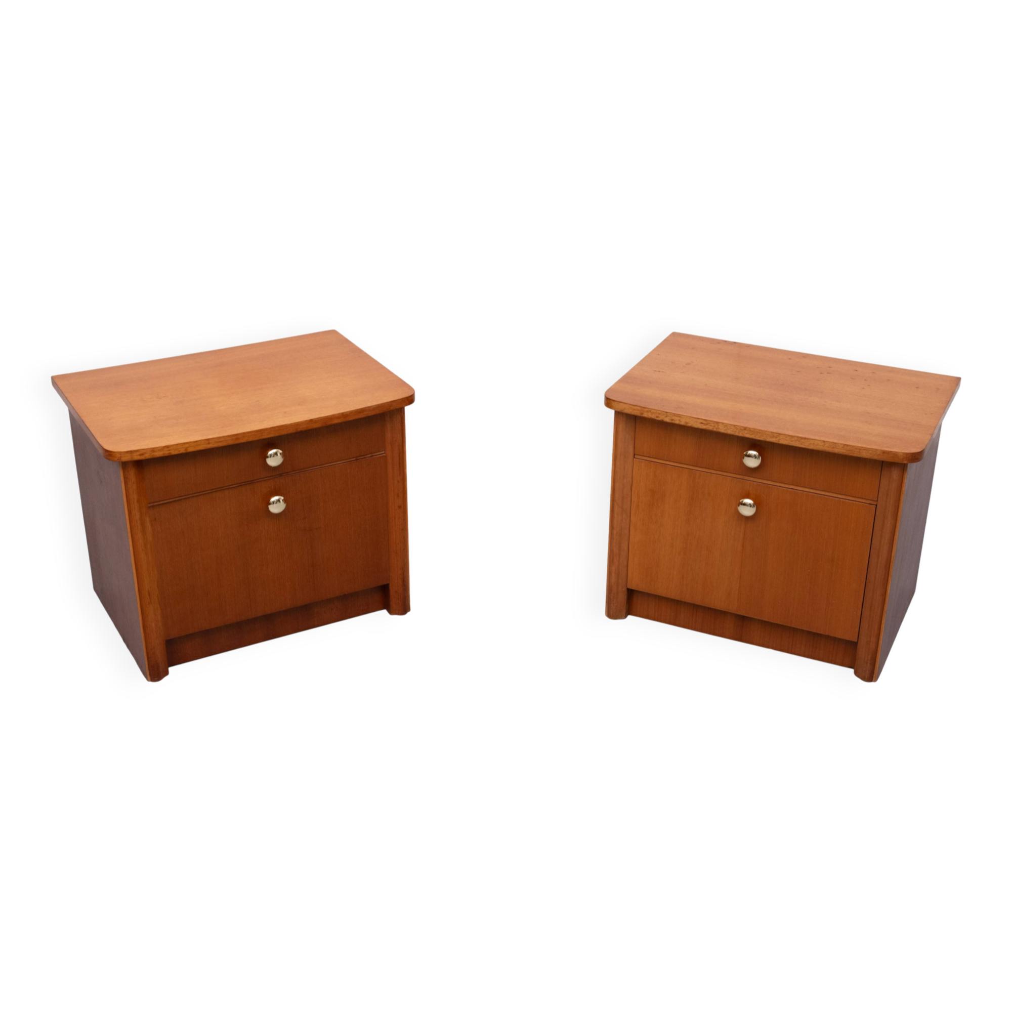 Set Art Deco nightstands Nutwood 1930s Holland