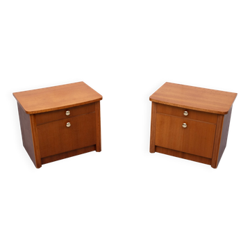 Tables de nuit Art Déco en noyer des années 1930, Hollande