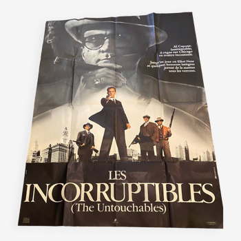 Affiche de cinema authentique les incorruptibles avec kevin costner noir blanc