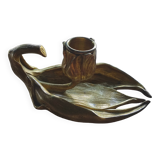 Bougeoir à main en bronze signé Maurice Maignan, Art Nouveau, circa 1890