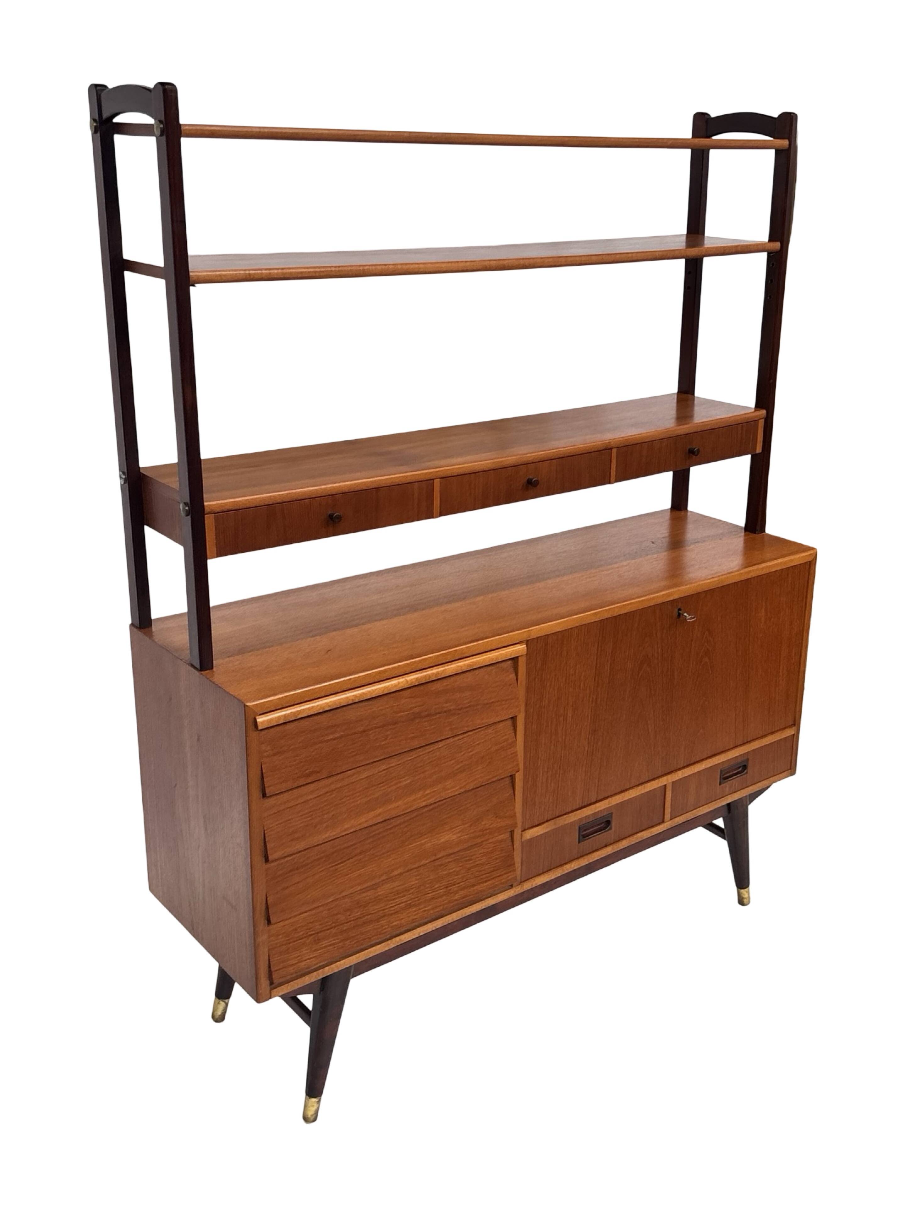 Vintage Wall Unit Bookcase Sweden Teak Design