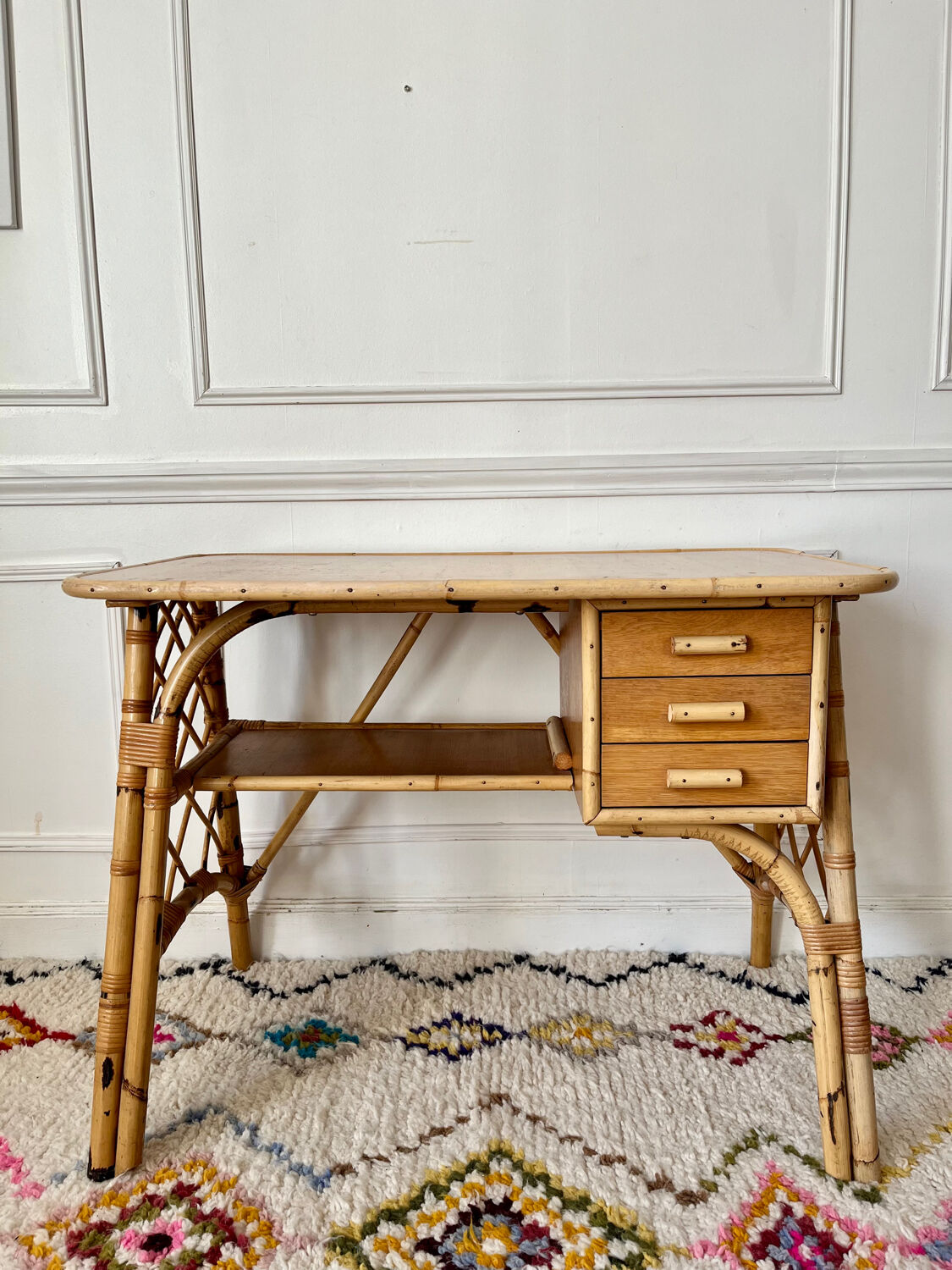 Vintage rattan desk