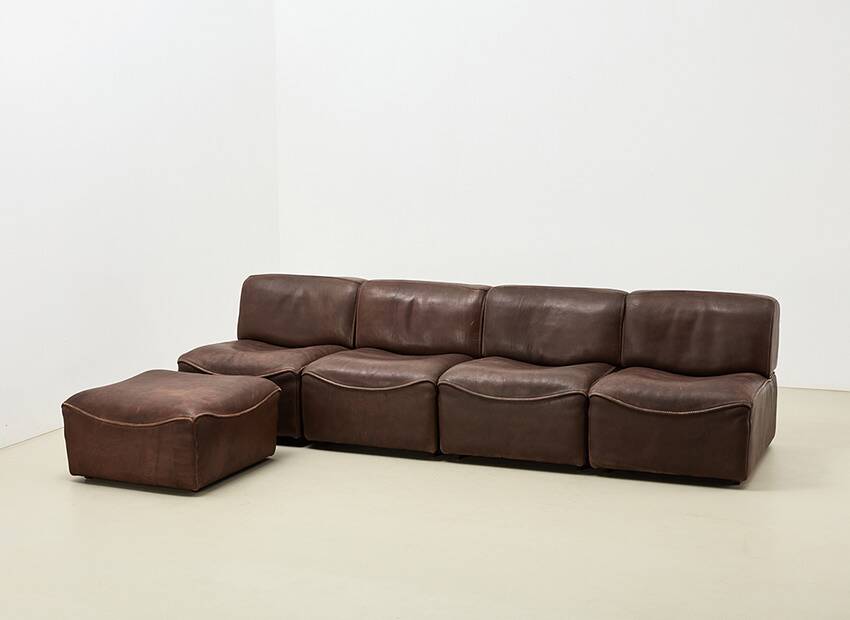 De Sede DS-15 Modular Leather Sofa Switzerland 1970s