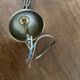 Mother-of-pearl and brass hanging lamp